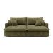 Sofá Retrátil Sem Caixa 3 Lugares Solomons Velosuede Verde 230 cm