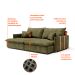 Sofá Retrátil Sem Caixa 3 Lugares Solomons Velosuede Verde 230 cm