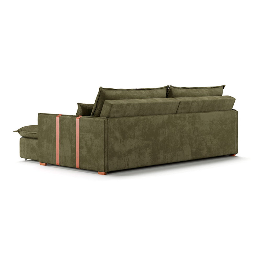 Sofá Retrátil Sem Caixa 3 Lugares Solomons Velosuede Verde 230 cm