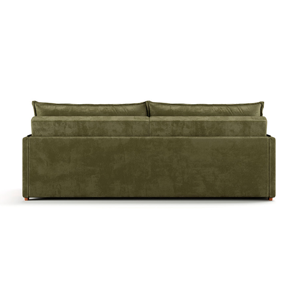 Sofá Retrátil Sem Caixa 3 Lugares Solomons Velosuede Verde 230 cm