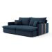 Sofá Retrátil Sem Caixa 3 lugares Solomons Linho Azul Marinho 214 cm