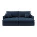 Sofá Retrátil Sem Caixa 3 lugares Solomons Linho Azul Marinho 214 cm
