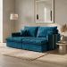 Sofá Retrátil Sem Caixa 3 lugares Solomons Velosuede Azul Marinho 180 cm