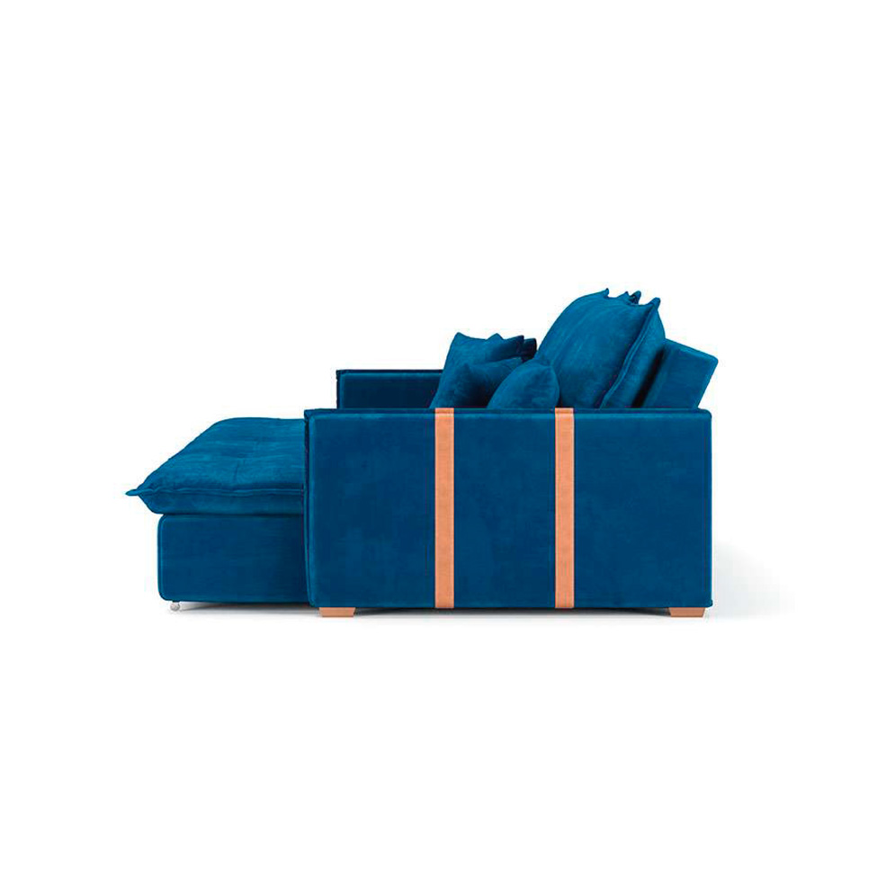 Sofá Retrátil Sem Caixa 3 lugares Solomons Velosuede Azul Marinho 180 cm