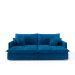 Sofá Retrátil Sem Caixa 3 lugares Solomons Velosuede Azul Marinho 214 cm