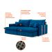 Sofá Retrátil Sem Caixa 3 lugares Solomons Velosuede Azul Marinho 214 cm