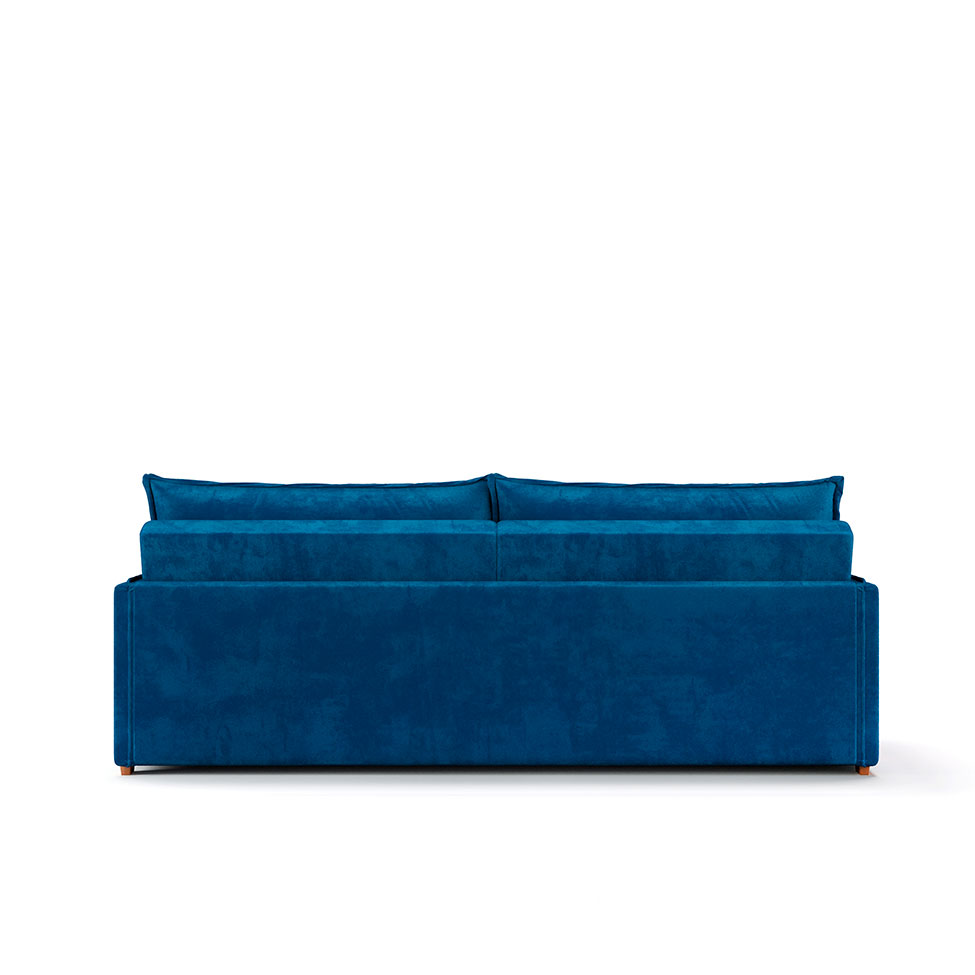 Sofá Retrátil Sem Caixa 3 lugares Solomons Velosuede Azul Marinho 214 cm