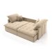 Sofá Retrátil Sem Caixa 3 lugares Solomons Velosuede Bege 180 cm