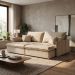 Sofá Retrátil Sem Caixa 3 lugares Solomons Velosuede Bege 214 cm