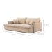 Sofá Retrátil Sem Caixa 3 lugares Solomons Velosuede Bege 214 cm