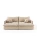 Sofá Retrátil Sem Caixa 3 lugares Solomons Velosuede Bege 214 cm