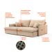 Sofá Retrátil Sem Caixa 3 lugares Solomons Velosuede Bege 214 cm