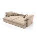 Sofá Retrátil Sem Caixa 3 lugares Solomons Velosuede Bege 214 cm