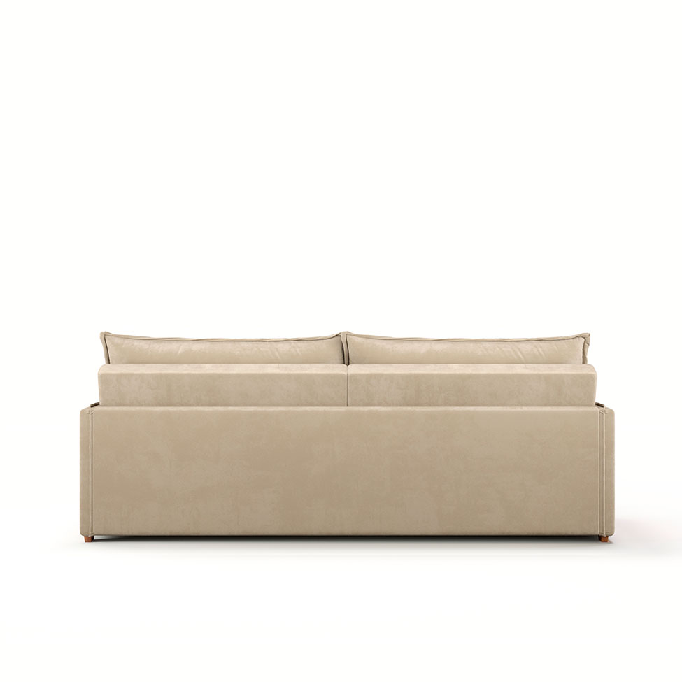 Sofá Retrátil Sem Caixa 3 lugares Solomons Velosuede Bege 214 cm