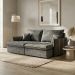 Sofá Retrátil Sem Caixa 3 lugares Solomons Velosuede Grafite 180 cm