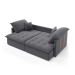 Sofá Retrátil Sem Caixa 3 lugares Solomons Velosuede Grafite 180 cm