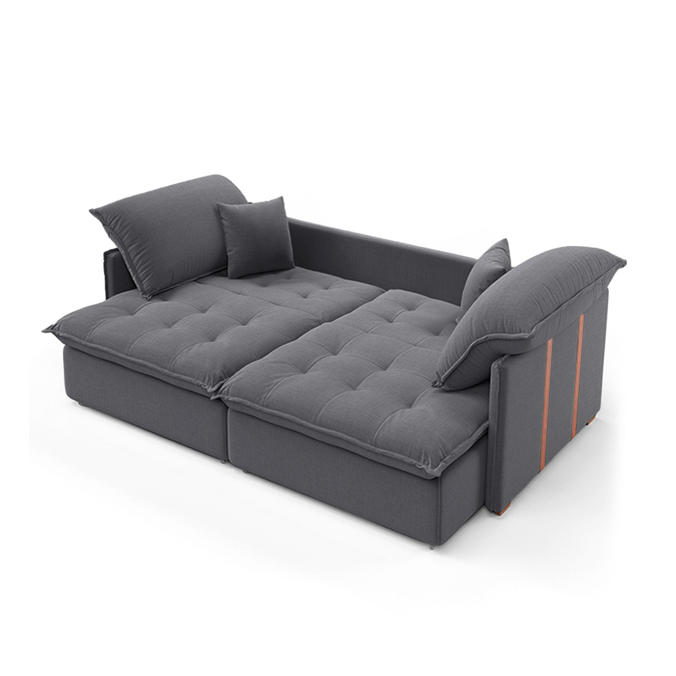 Sofá Retrátil Sem Caixa 3 lugares Solomons Velosuede Grafite 180 cm