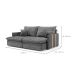 Sofá Retrátil Sem Caixa 3 lugares Solomons Velosuede Grafite 180 cm