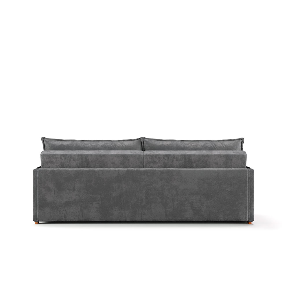 Sofá Retrátil Sem Caixa 3 lugares Solomons Velosuede Grafite 214 cm