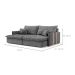 Sofá Retrátil Sem Caixa 3 lugares Solomons Velosuede Grafite 214 cm
