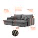 Sofá Retrátil Sem Caixa 3 lugares Solomons Velosuede Grafite 214 cm