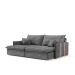 Sofá Retrátil Sem Caixa 3 lugares Solomons Velosuede Grafite 214 cm