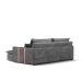 Sofá Retrátil Sem Caixa 3 lugares Solomons Velosuede Grafite 214 cm