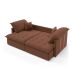 Sofá Retrátil Sem Caixa 3 lugares Solomons Velosuede Marrom 180 cm