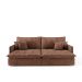 Sofá Retrátil Sem Caixa 3 lugares Solomons Velosuede Marrom 214 cm