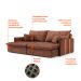 Sofá Retrátil Sem Caixa 3 lugares Solomons Velosuede Marrom 214 cm