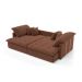 Sofá Retrátil Sem Caixa 3 lugares Solomons Velosuede Marrom 214 cm