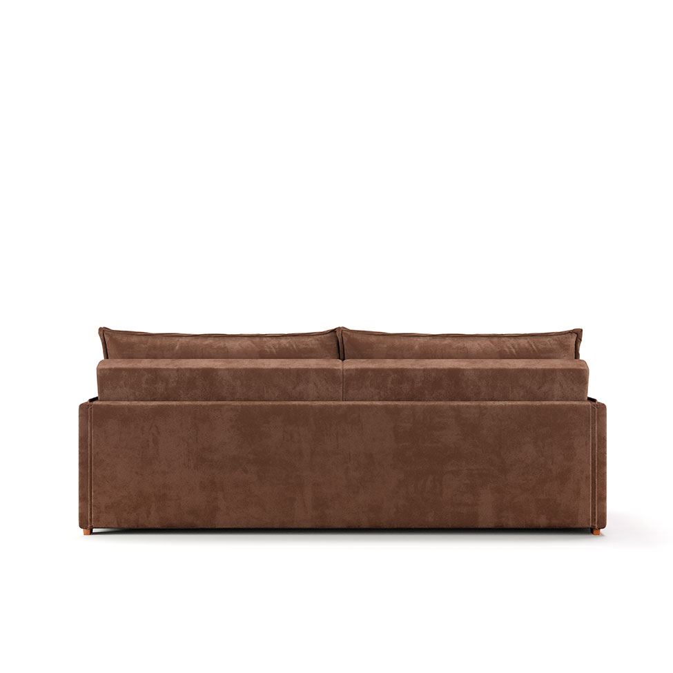 Sofá Retrátil Sem Caixa 3 lugares Solomons Velosuede Marrom 214 cm