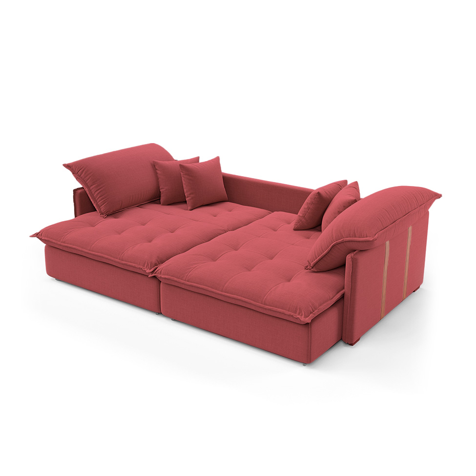 Sofá Retrátil Sem Caixa 3 lugares Solomons Velosuede Telha 214 cm