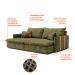 Sofá Retrátil Sem Caixa 3 lugares Solomons Velosuede Verde 214 cm