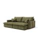 Sofá Retrátil Sem Caixa 3 lugares Solomons Velosuede Verde 214 cm