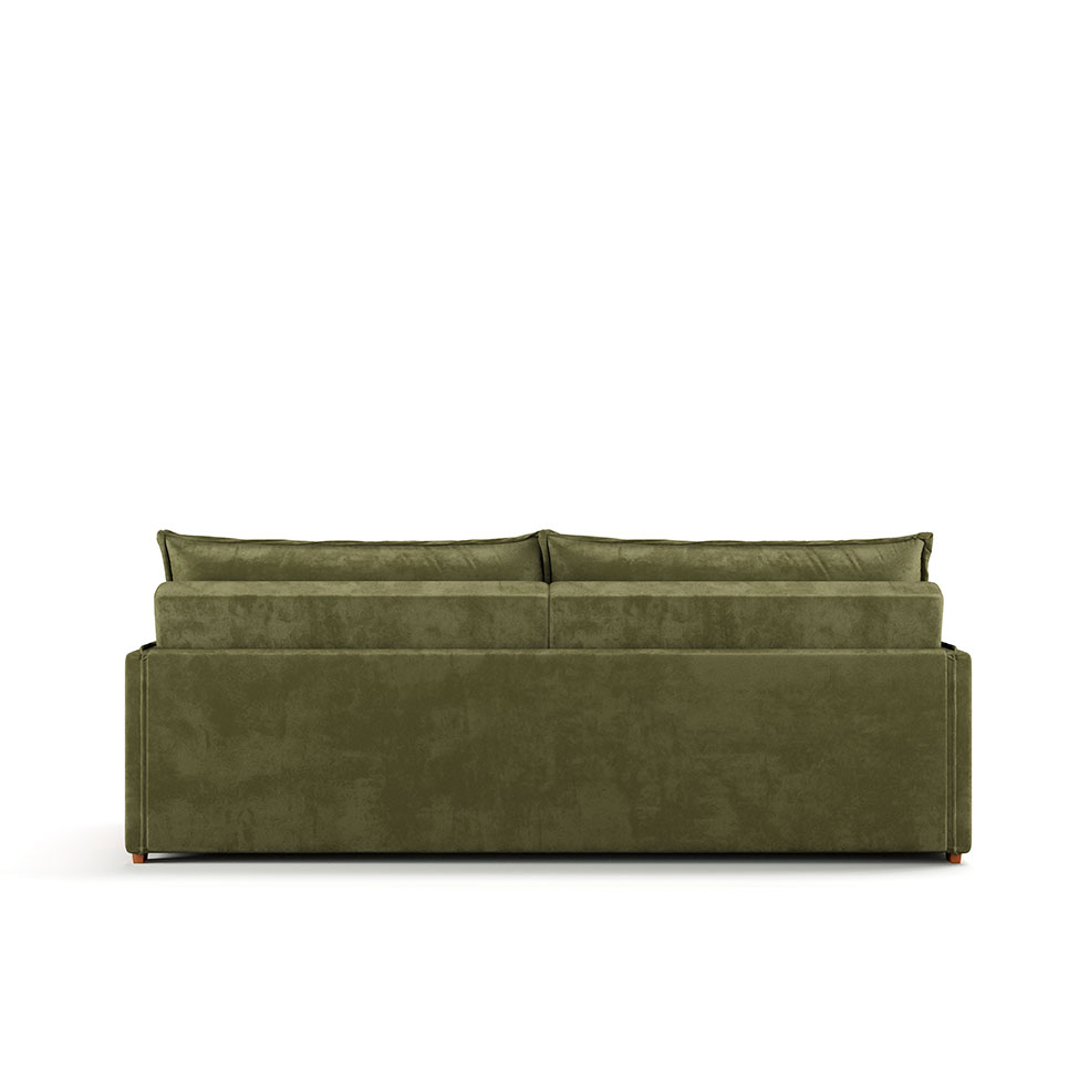 Sofá Retrátil Sem Caixa 3 lugares Solomons Velosuede Verde 214 cm