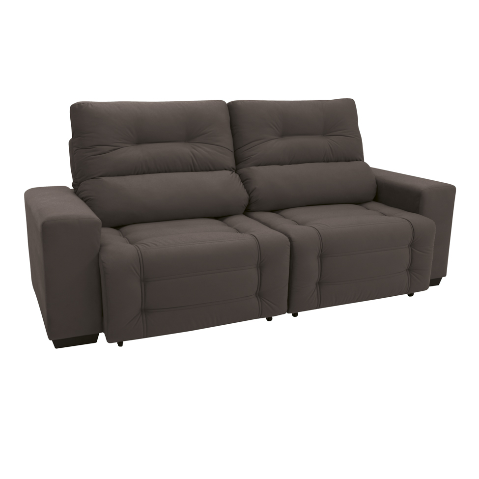 Sofá Retrátil e Reclinável 3 Lugares Blenda I Suede Café