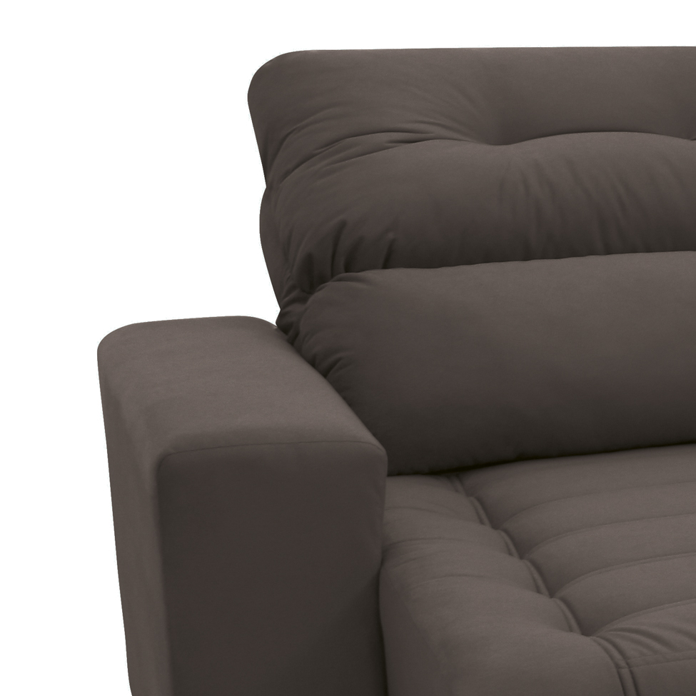 Sofá Retrátil e Reclinável 3 Lugares Blenda I Suede Café