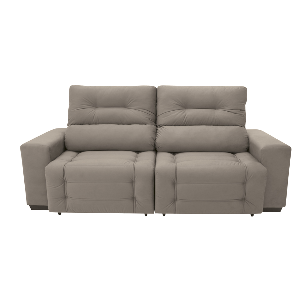 Sofá Retrátil e Reclinável 3 Lugares Blenda I Suede Castanho