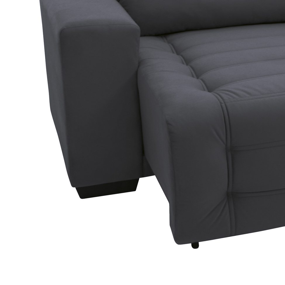 Sofá Retrátil e Reclinável 3 Lugares Blenda I Suede Grafite