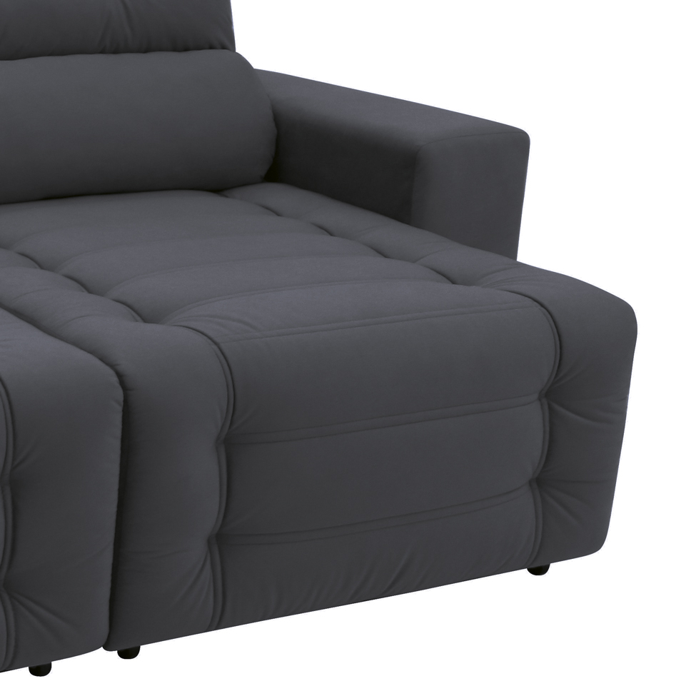 Sofá Retrátil e Reclinável 3 Lugares Blenda I Suede Grafite