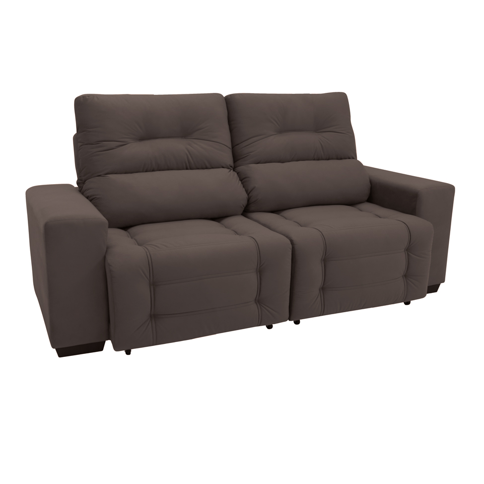 Sofá Retrátil e Reclinável 3 Lugares Blenda II Suede Café