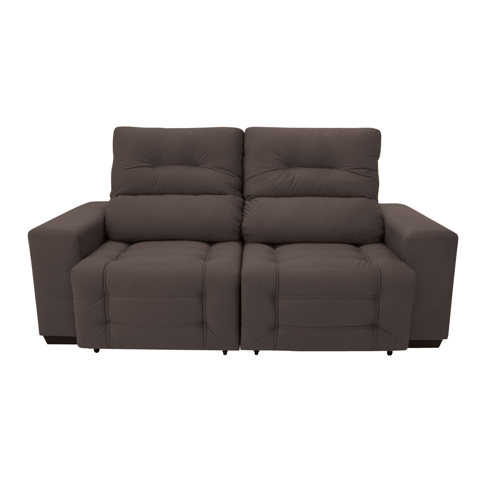 Sofá Retrátil e Reclinável 3 Lugares Blenda II Suede Café