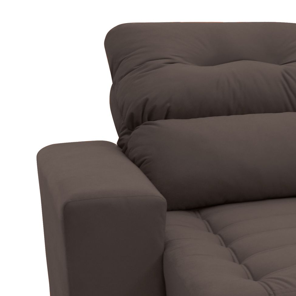 Sofá Retrátil e Reclinável 3 Lugares Blenda II Suede Café