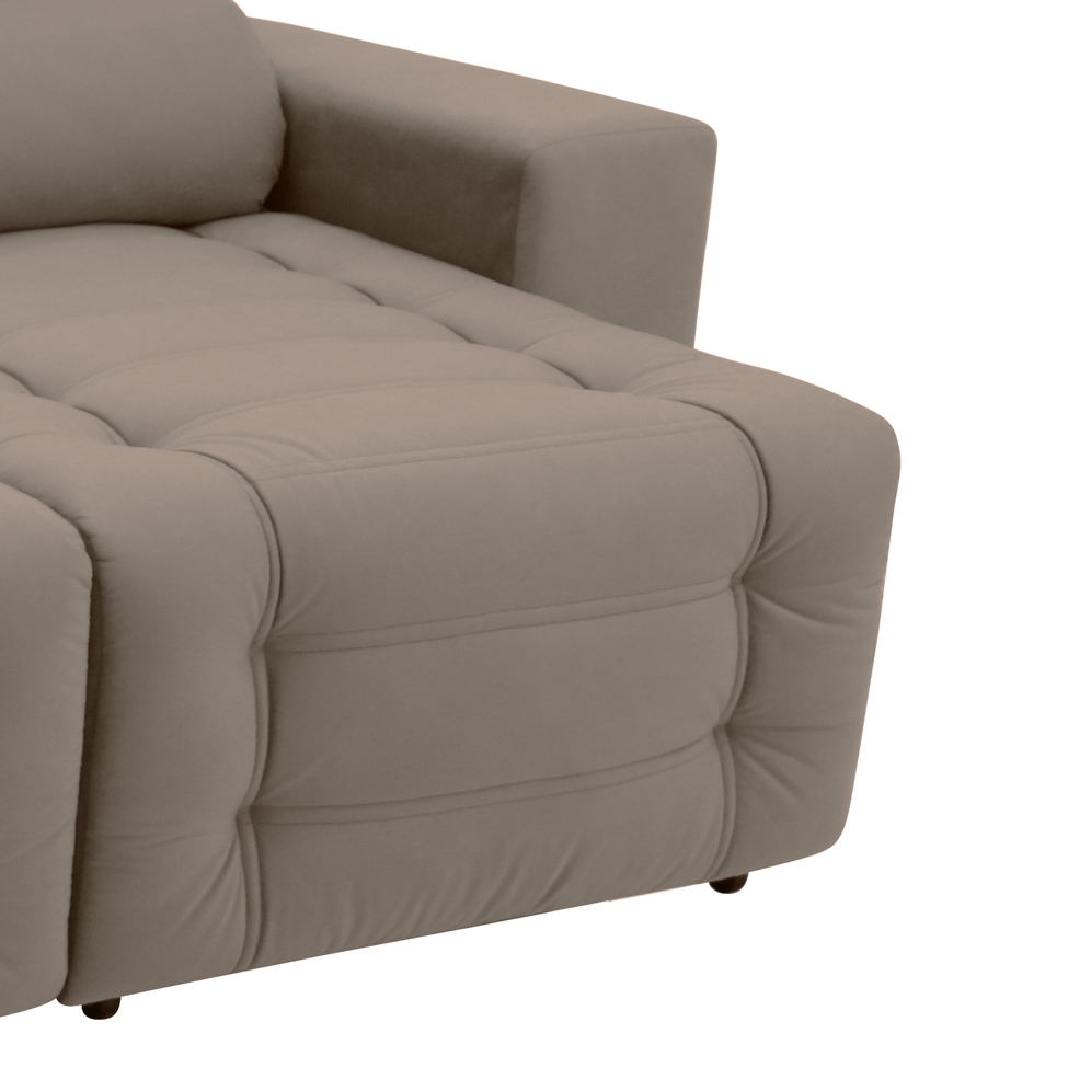 Sofá Retrátil e Reclinável 3 Lugares Blenda II Suede Castanho