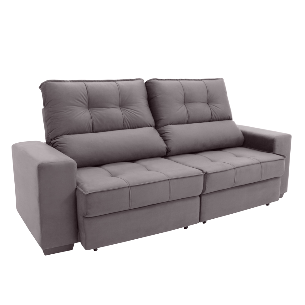 Sofá Retrátil e Reclinável 3 Lugares Oppel I Suede Bege