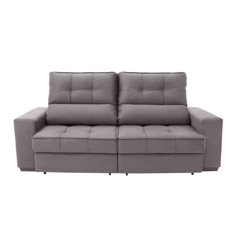 Sofá Retrátil e Reclinável 3 Lugares Oppel I Suede Bege