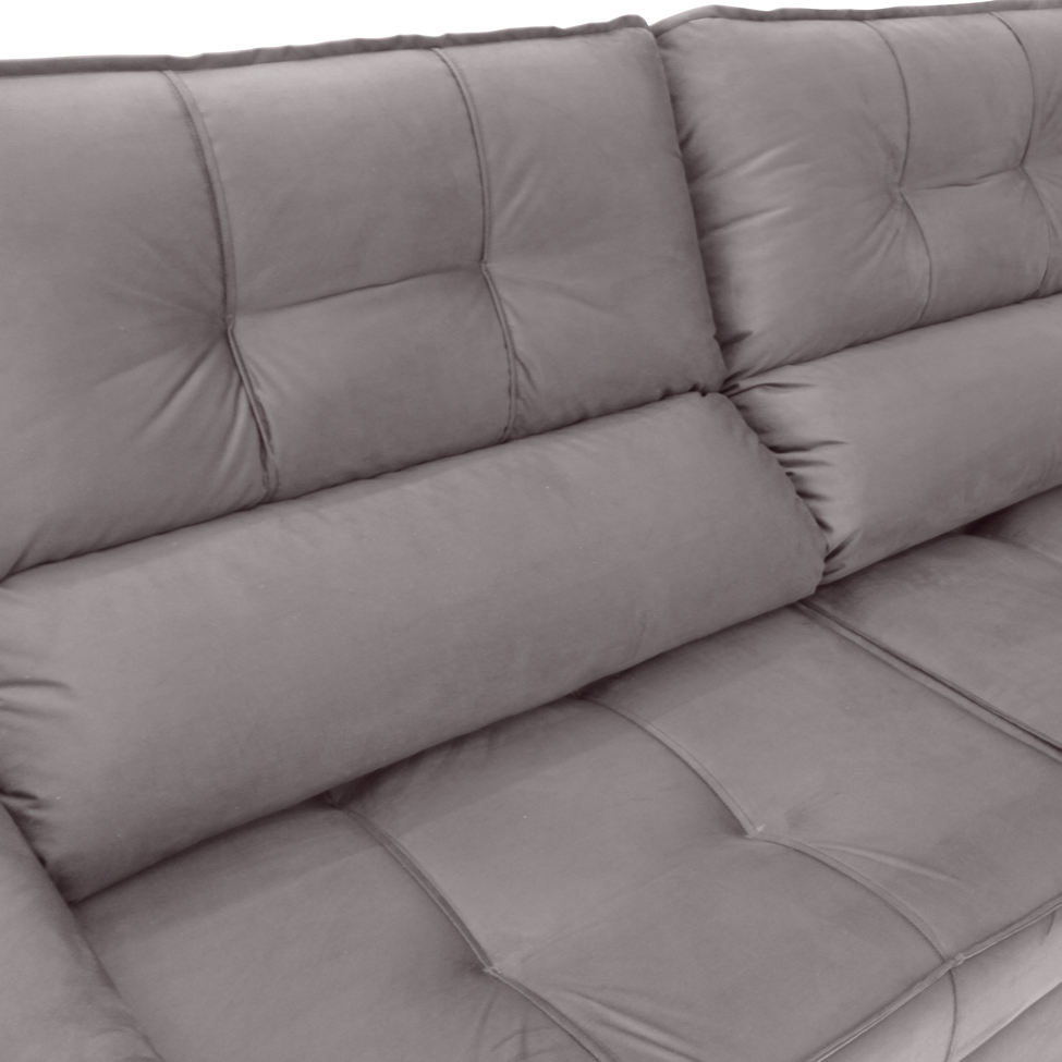Sofá Retrátil e Reclinável 3 Lugares Oppel I Suede Bege