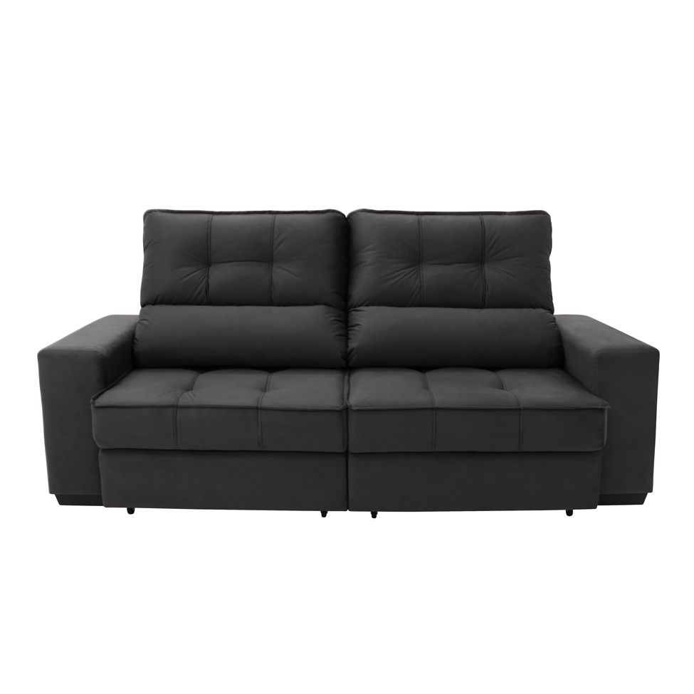 Sofá Retrátil e Reclinável 3 Lugares Oppel I Suede Cinza