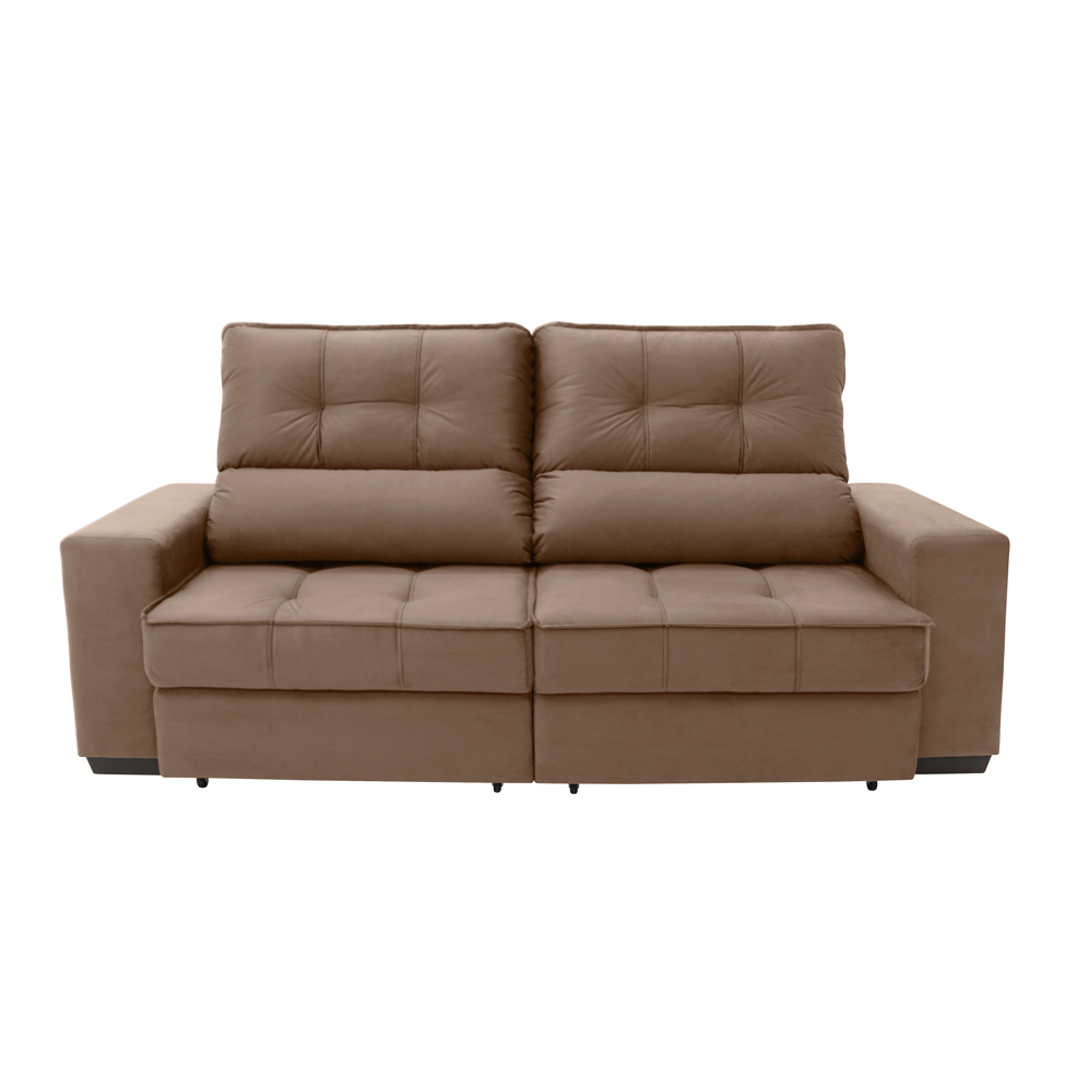 Sofá Retrátil e Reclinável 3 Lugares Oppel I Suede Marrom